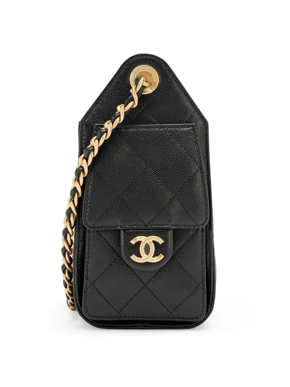Brand New - Chanel Black Quilted Leather Drawstring Shoulder Bag with Gold Chain